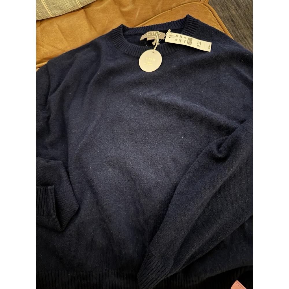J.Crew Cashmere Navy Blue Sweater NWT Perfect Crewneck CN259 XS - Picture 2 of 4